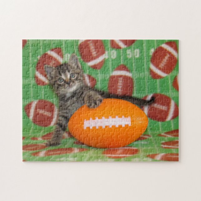 Puzzle Kitten Bowl - Starring Patton! (chat / chaton) (Horizontal)
