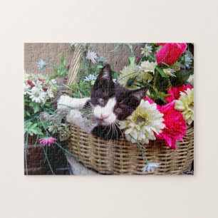 Puzzle Kitten dans un panier