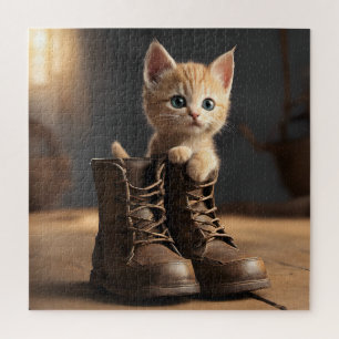 Puzzle Kitten Dans Vieux Boot