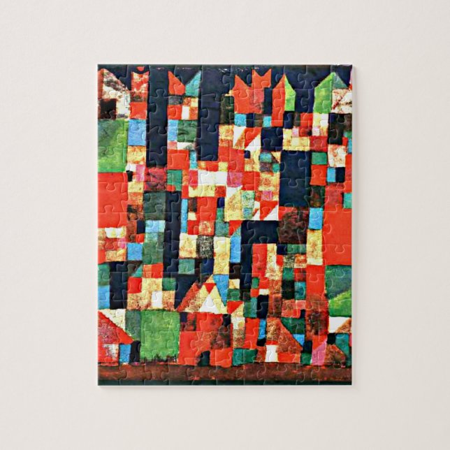 Puzzle Klee - City Picture avec rouge et vert (Vertical)