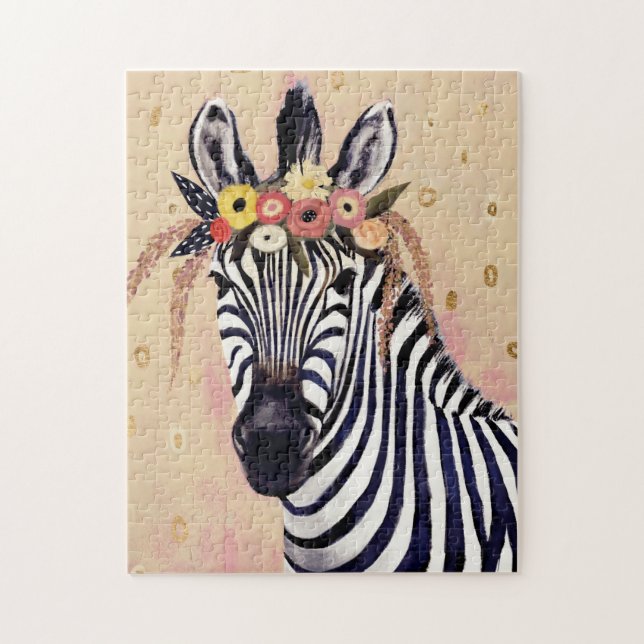 Puzzle Klimt Zebra | Orné De Fleurs (Vertical)