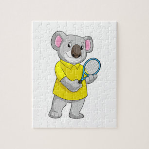 Puzzle Koala à Tennis avec raquette de tennis