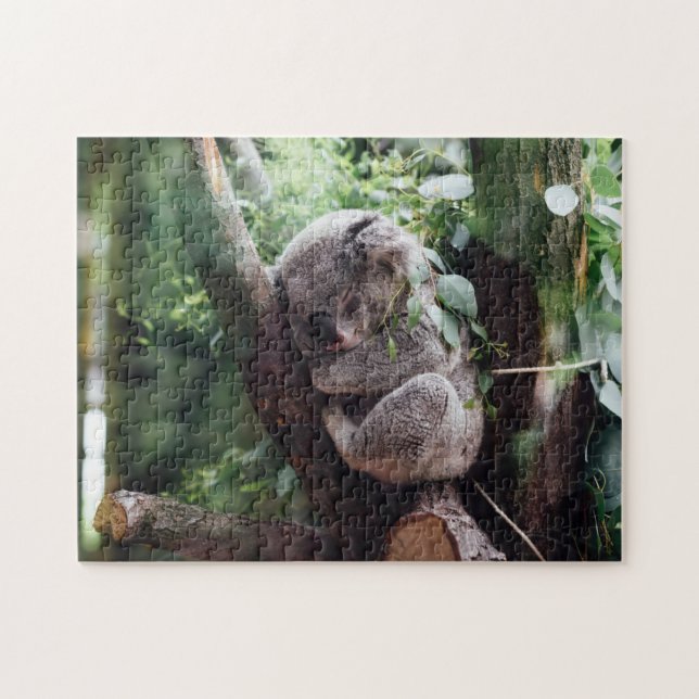 Puzzle Koala Épouse Un Animal Sauvage Dormir Sur Un Bambo (Horizontal)