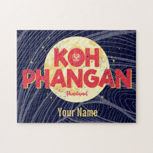 Puzzle Koh Phangan avec la lune vintage île Thaïlande