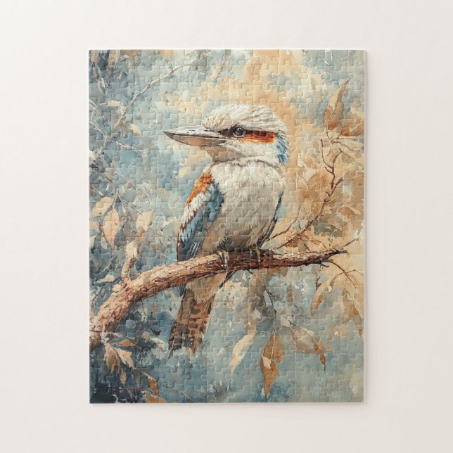 Puzzle Kookaburra dans une aquarelle d'arbre (Vertical)