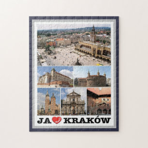 Puzzle Kraków - I Love - Pologne -