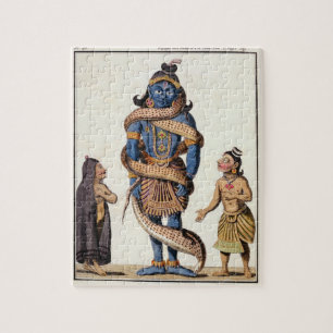 Puzzle Krishna a serré par le serpent de Kaliya, de 'Voya
