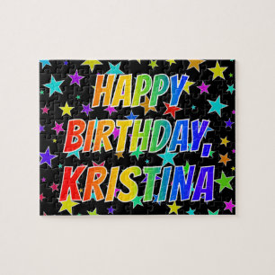 Puzzle "KRISTINA" Prénom, Amusant "HEUREUX ANNIVERSAIRE"
