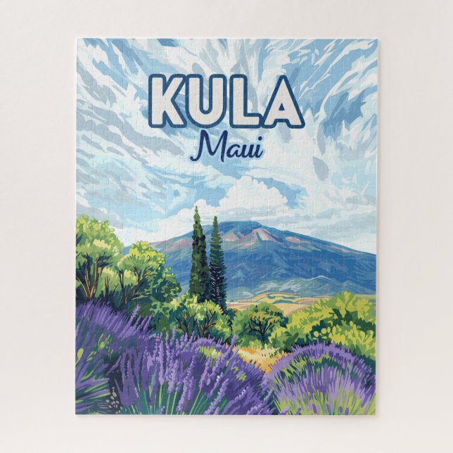 Puzzle Kula Maui Haleakala Hawaii Lavender Retro (Vertical)
