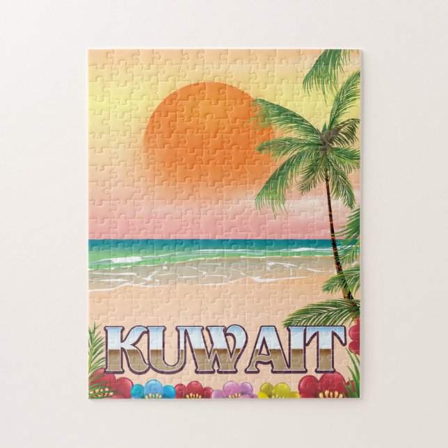 Puzzle kuwait beach travel poster (Vertical)