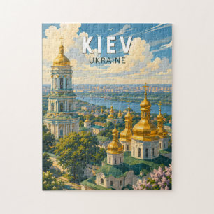 Puzzle Kyiv Ukraine Illustration Voyage Art Rétro