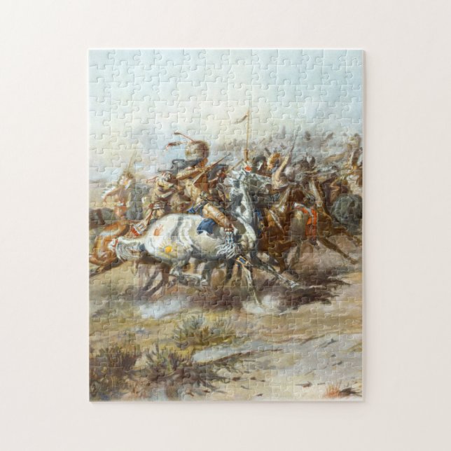 Puzzle La bataille de Custer Charles Marion Russell (Vertical)
