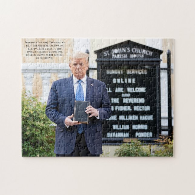 Puzzle La Bible du président Donald J. Trump contre une é (Horizontal)