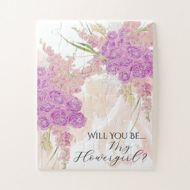 Puzzle La Boca Rosa Blush Bow et Bouquet - Fille de Fleur (Vertical)