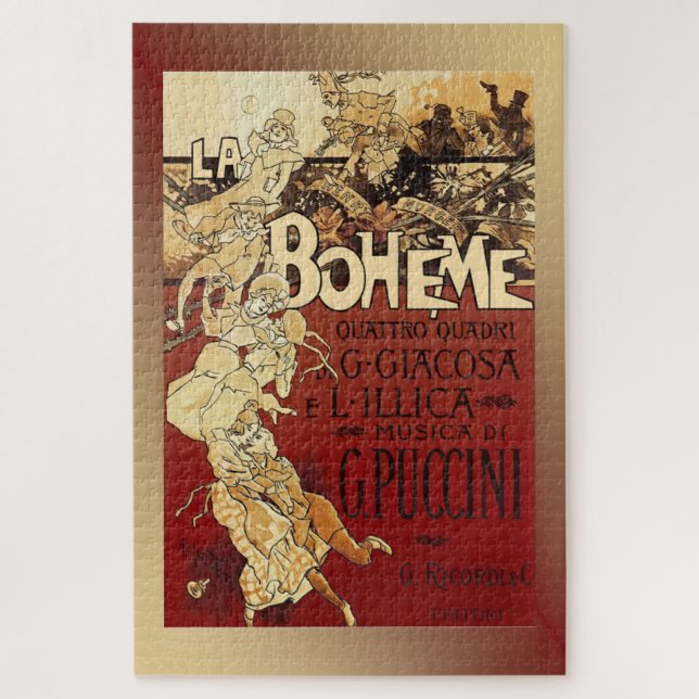 Puzzle La Boheme ~ Puccini Opera 1896 Poster avec Arrière (Vertical)