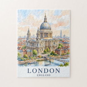 Puzzle La cathédrale Saint-Paul de Londres - Aquarelle - 
