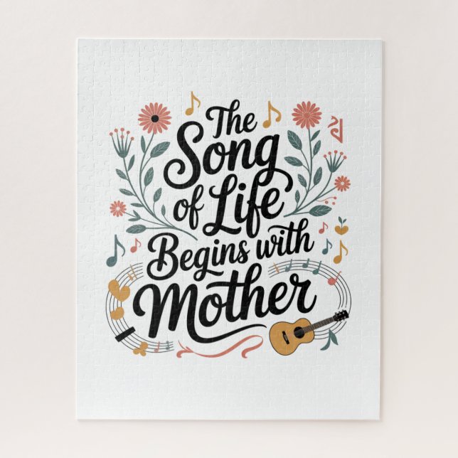 Puzzle La chanson de la vie commence avec Maman (Vertical)