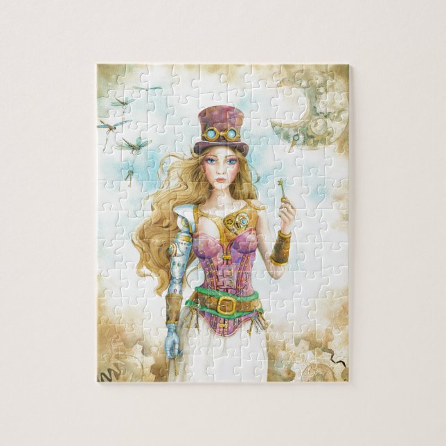 Puzzle "La clé", fille de Steampunk (Vertical)