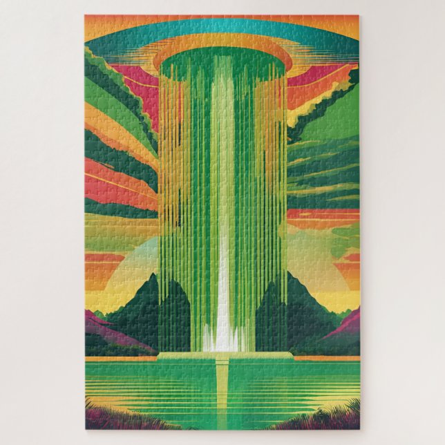 Puzzle La couleur verte en pop art dans un paysage (Vertical)