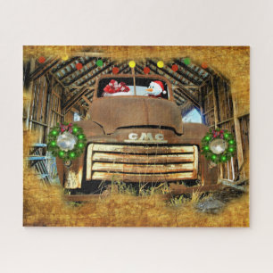 Puzzle La course de Noël du vieux camion GMC de Frosty