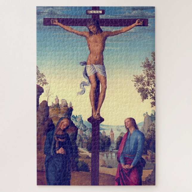 Puzzle La Crucifixion avec la Vierge de Pietro Perugino (Vertical)
