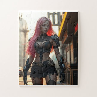 Puzzle La Cyber-fille et l'avenir dystopique