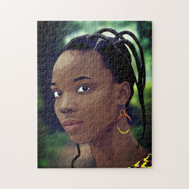 Puzzle La Dame de Yoruba avec coiffure traditionnelle (Vertical)