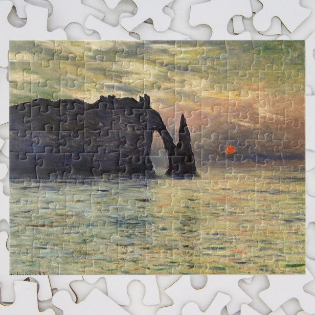 Puzzle La Falaise d'Étretat, soleil couchant de Claude Mo (Créateur téléchargé)