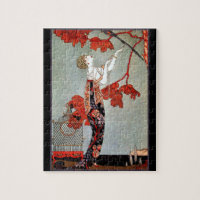 La femme Art déco et le perroquet