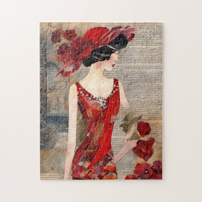 Puzzle La Femme en collier rouge (Vertical)