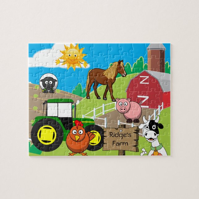 Puzzle La ferme pour enfants personnalisée (Horizontal)