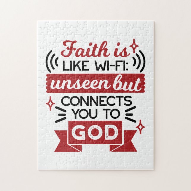 Puzzle La foi est comme le Wi-Fi : invisible mais vous co (Vertical)