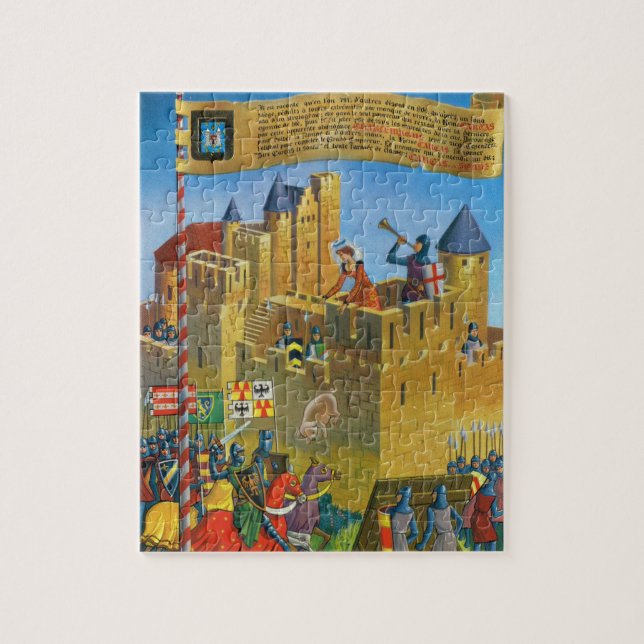 Puzzle La France, Carcassonne médiévale vintage française (Vertical)