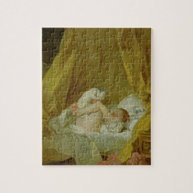 Puzzle "La Gimblette", fille avec un chien, c.1770 (huile (Vertical)