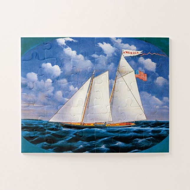 Puzzle La goélette "Amérique" par James Bard (Horizontal)