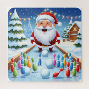 Puzzle La grève du Père Noël ! Bowling de cannes de bonbo