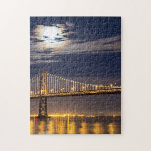 Puzzle La lever de la lune ce soir au-dessus du pont de