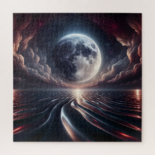 Puzzle La Lune surplombant l'océan