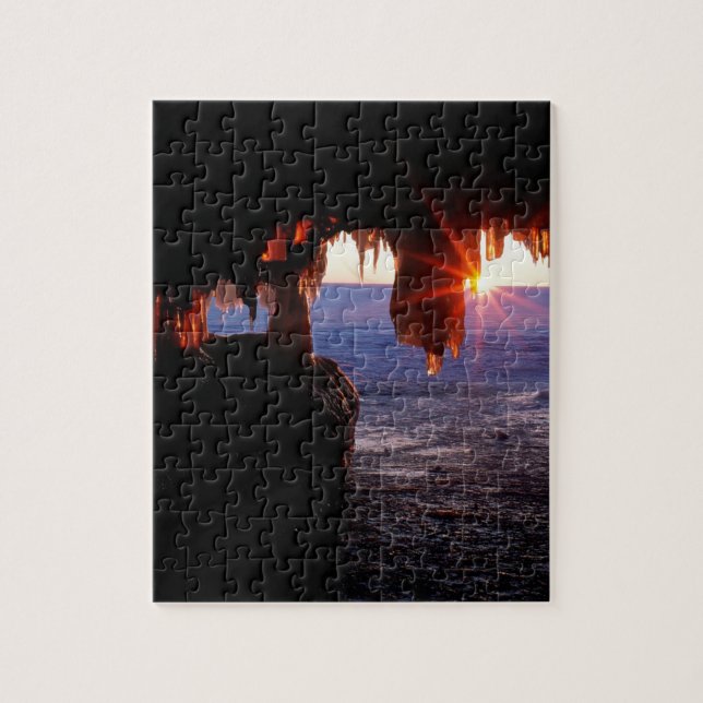 Puzzle La mer de lever de soleil foudroie des îles le (Vertical)
