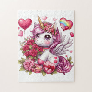 Puzzle La mignonne Saint Valentin licorne