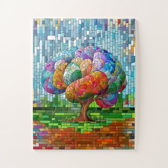 Puzzle La mosaïque colorée de l'arbre du cerveau (Vertical)