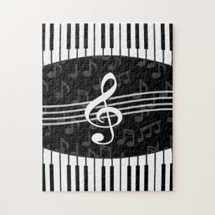 Puzzle La musique élégante note des clés de clef tripl