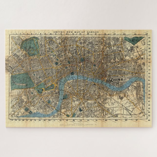 Puzzle La nouvelle carte de Londres de Smith 1860 (Horizontal)