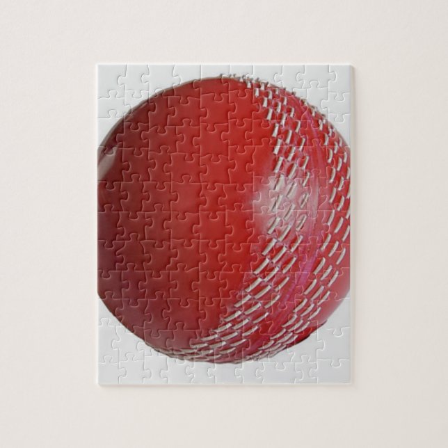 Puzzle La Personnaliser rouge de la balle de cricket avec (Vertical)