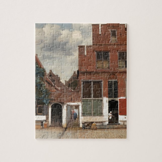 Puzzle La petite rue par Johannes Vermeer (Vertical)