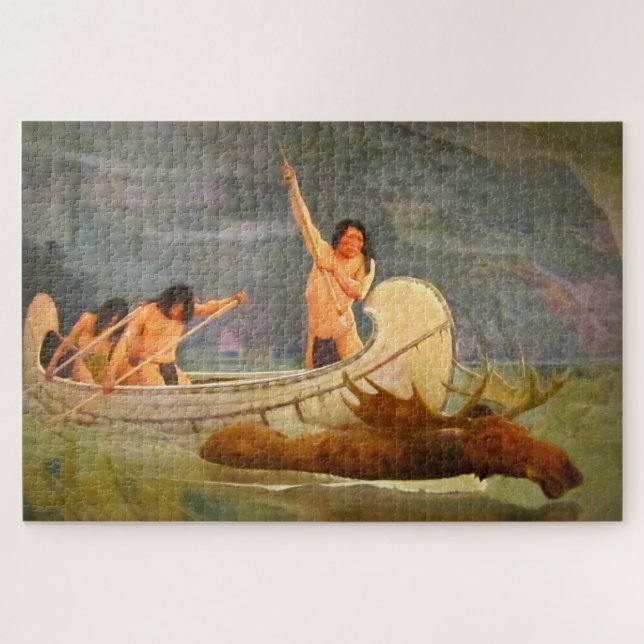 Puzzle La Poursuite de l'orignal George de Forest Brush 1 (Horizontal)