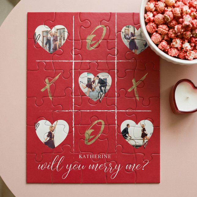 Puzzle La proposition de mariage de Valentine va-t-elle t (Valentine's Marriage Proposal Will You Merry Me XO Jigsaw Puzzle)