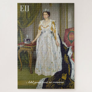 Puzzle La reine Elizabeth II dans ses robes de couronneme