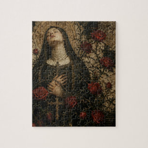Puzzle La Religieuse et les Roses Rouges