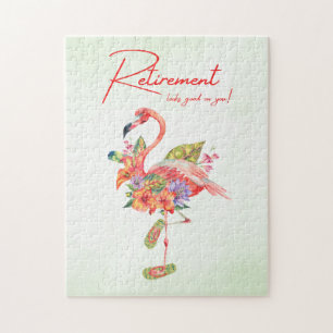 Puzzle La retraite te va bien ! Flamant rose tropical